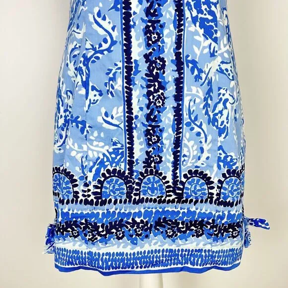 Lilly Pulitzer Mila Stretch Shift Dress Blue Peri Turtley Awesome Scoop Back 4 - Picture 5 of 8